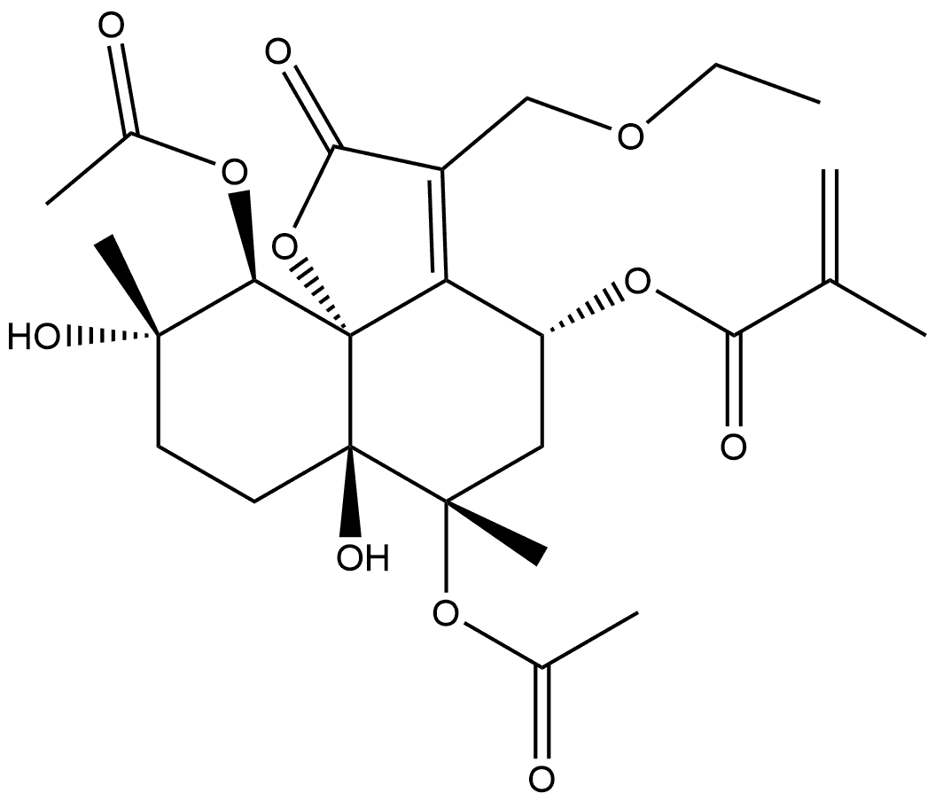 8alpha-Methacryloyloxy-13-ethoxyvernojalcanolide Struktur