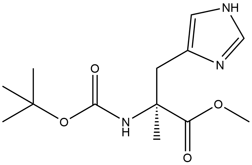 Histidine, N-[(1,1-dimethylethoxy)carbonyl]-α-methyl-, methyl ester (9CI) 化学構造式