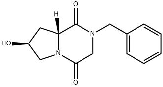 (7S,8aR)-2-Benzyl-7-hydroxyhexahydropyrrolo[1,2-a]pyrazine-1,4-dione Struktur