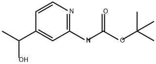 Carbamic acid, N-[4-(1-hydroxyethyl)-2-pyridinyl]-, 1,1-dimethylethyl ester Struktur