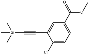 Benzoic acid, 4-chloro-3-[2-(trimethylsilyl)ethynyl]-, methyl ester 化学構造式