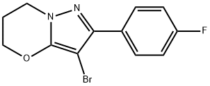 3-溴-2-(4-氟苯基)-6,7-二氢-5H-吡唑并[5,1-B][1,3]恶嗪, 1429893-25-3, 结构式