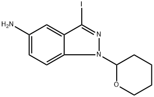3-碘-1-(四氢-2H-吡喃-2-基)-1H-吲哚-5-胺,1430475-08-3,结构式