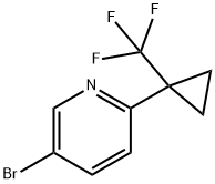 Pyridine, 5-bromo-2-[1-(trifluoromethyl)cyclopropyl]- 化学構造式