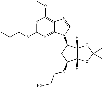 Ethanol, 2-[[(3aR,4S,6R,6aS)-tetrahydro-6-[7-methoxy-5-(propylthio)-3H-1,2,3-triazolo[4,5-d]pyrimidin-3-yl]-2,2-dimethyl-4H-cyclopenta-1,3-dioxol-4-yl]oxy]- Structure