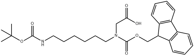 Glycine, N-[6-[[(1,1-dimethylethoxy)carbonyl]amino]hexyl]-N-[(9H-fluoren-9-ylmethoxy)carbonyl]- Structure