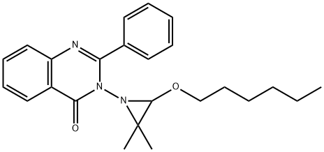 3-(3-(Hexyloxy)-2,2-dimethylaziridin-1-yl)-2-phenylquinazolin-4(3H)-one 化学構造式