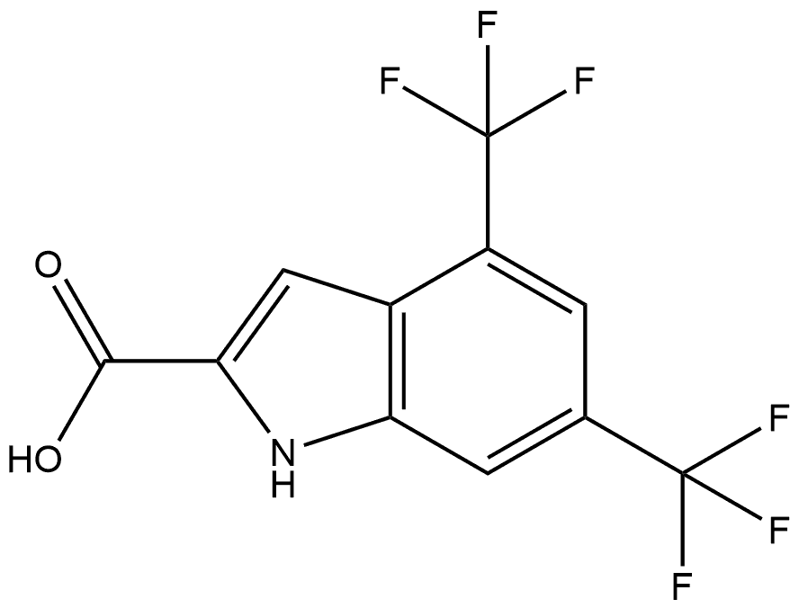 4,6-双(三氟甲基)吲哚-2-甲酸 结构式