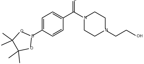 Methanone, [4-(2-hydroxyethyl)-1-piperazinyl][4-(4,4,5,5-tetramethyl-1,3,2-dioxaborolan-2-yl)phenyl]- Structure