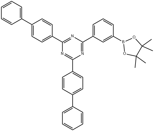 2,4-DI([1,1'-BIPHENYL]-4-YL)-6-(3-(4,4,5,5-TETRAMETHYL-1,3,2-DIOXABOROLAN-2-YL)PHENYL)-1,3,5-TRIAZIN 结构式
