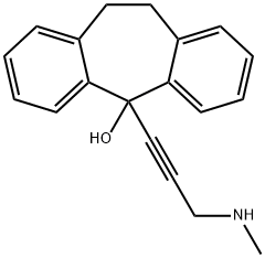 5H-Dibenzo[a,d]cyclohepten-5-ol, 10,11-dihydro-5-[3-(methylamino)-1-propyn-1-yl]- Struktur