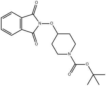 1-Piperidinecarboxylic acid, 4-[(1,3-dihydro-1,3-dioxo-2H-isoindol-2-yl)oxy]-, 1,1-dimethylethyl ester 化学構造式