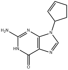 2-Amino-9-(cyclopent-2-en-1-yl)-1H-purin-6(9H)-one Struktur