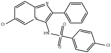 4-Chloro-N-(6-chloro-2-phenylimidazo[1,2-a]pyridin-3-yl)benzenesulfonamide 结构式