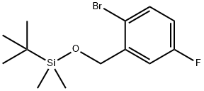 1-Bromo-2-[[[(1,1-dimethylethyl)dimethylsilyl]oxy]methyl]-4-fluorobenzene 化学構造式