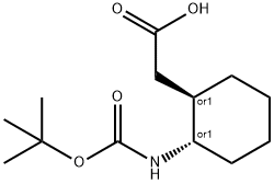 REL-2-((1R,2S)-2-((叔丁氧基羰基)氨基)环己基)乙酸,143617-93-0,结构式