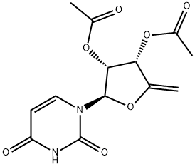Uridine, 4',5'-didehydro-5'-deoxy-, 2',3'-diacetate (9CI) Structure