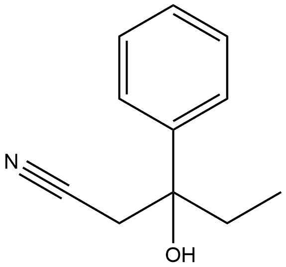 Benzenepropanenitrile, β-ethyl-β-hydroxy- Structure