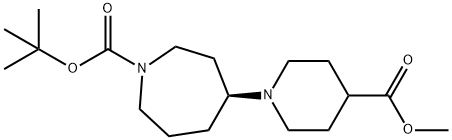 (S)-tert-Butyl 4-(4-(methoxycarbonyl)piperidin-1-yl)azepane-1-carboxylate 化学構造式
