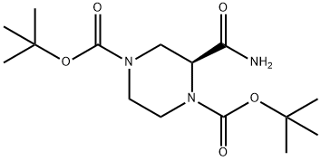 (S)-2-氨基甲酰基哌嗪-1,4-二羧酸二叔丁酯,1438393-12-4,结构式