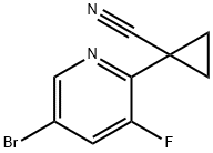 1-(5-溴-3-氟吡啶-2-基)环丙烷-1-碳腈, 1439404-45-1, 结构式