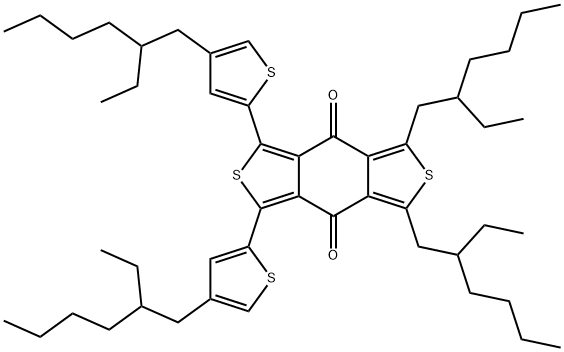 4H,8H-Benzo[1,2-c:4,5-c']dithiophene-4,8-dione, 1,3-bis(2-ethylhexyl)-5,7-bis[4-(2-ethylhexyl)-2-thienyl]- Struktur