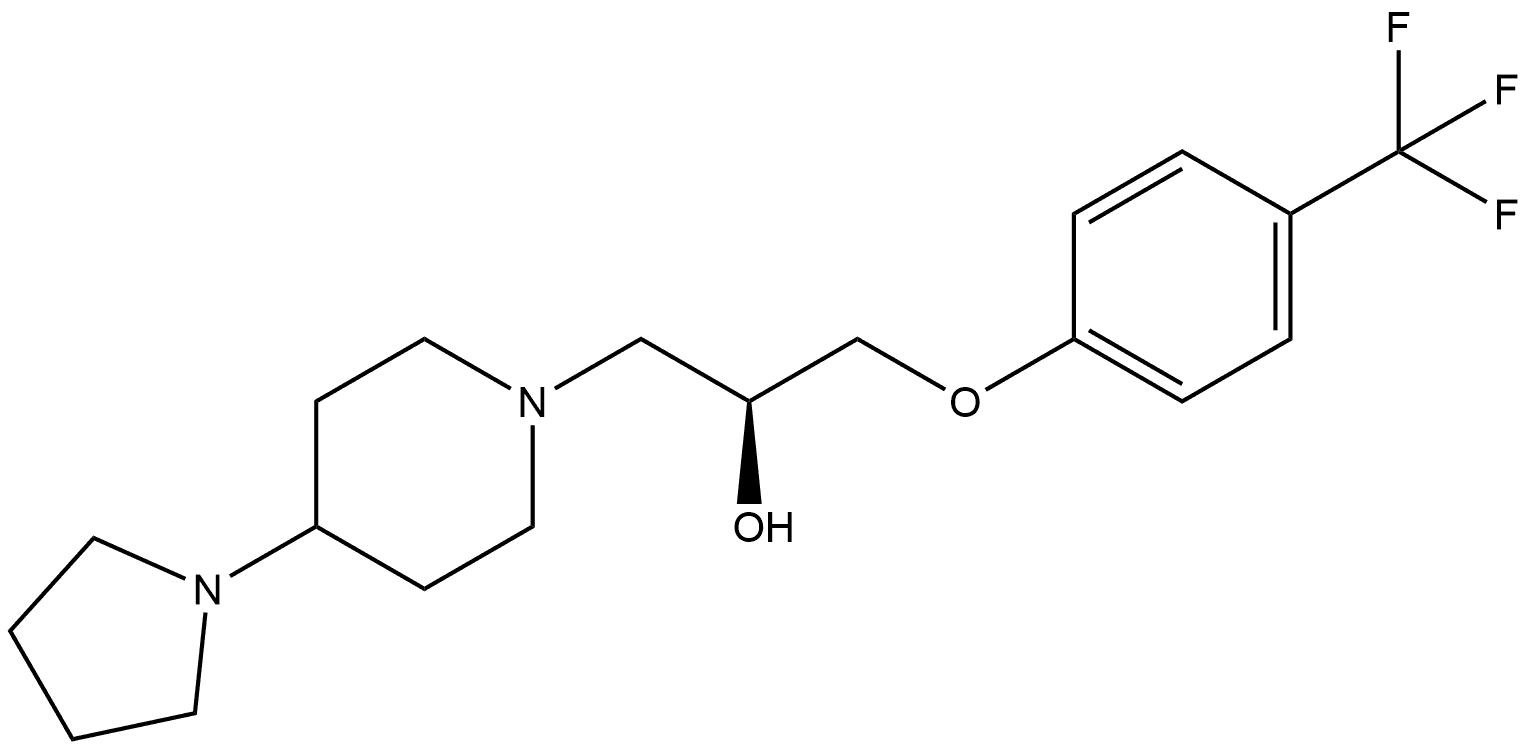 1-Piperidineethanol, 4-(1-pyrrolidinyl)-α-[[4-(trifluoromethyl)phenoxy]methyl]-, (αS)- Structure