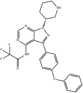 (R)-2,2,2-Trifluoro-N-(3-(4-phenoxyphenyl)-1-(piperidin-3-yl)-1H-pyrazolo[3,4-d]pyrimidin-4-yl)acetamide|