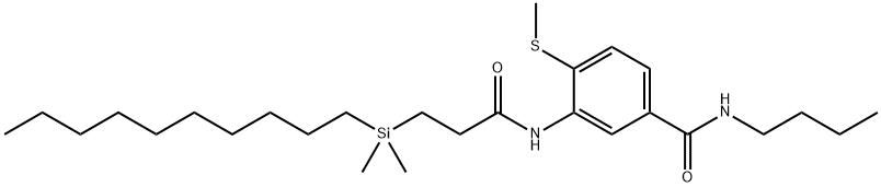 Benzamide, N-butyl-3-[[3-(decyldimethylsilyl)-1-oxopropyl]amino]-4-(methylthio)- Struktur