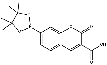 2H-1-Benzopyran-3-carboxylic acid, 2-oxo-7-(4,4,5,5-tetramethyl-1,3,2-dioxaborolan-2-yl)-|2-氧代-7-(4,4,5,5-四甲基-1,3,2-二氧杂硼烷-2-基)-2H-色烯-3-羧酸