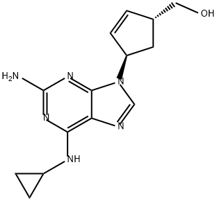 2-Cyclopentene-1-methanol, 4-[2-amino-6-(cyclopropylamino)-9H-purin-9-yl]-, (1R,4R)- Structure