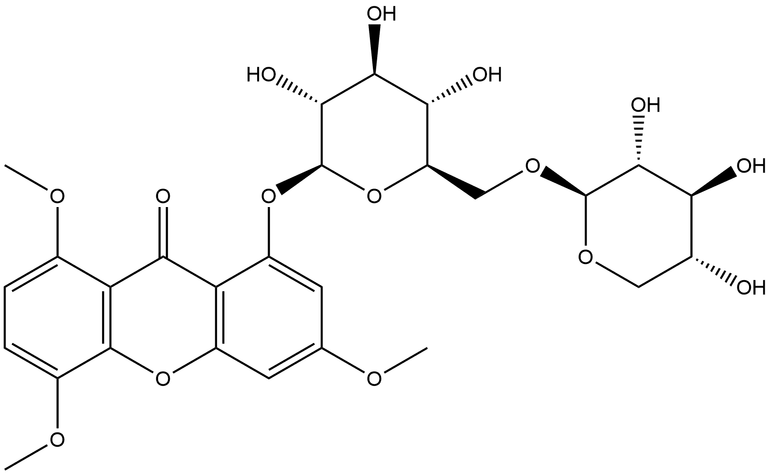 9H-Xanthen-9-one, 3,5,8-trimethoxy-1-[(6-O-β-D-xylopyranosyl-β-D-glucopyranosyl)oxy]-