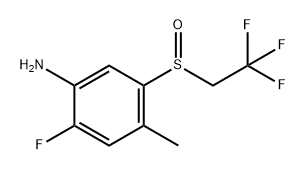 2-氟-4-甲基-5((2,2,2-三氟乙基)亚磺酰基苯胺,1445685-07-3,结构式