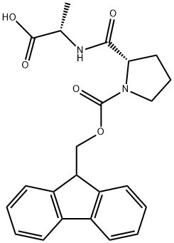 (S)-2-((S)-1-(((9H-Fluoren-9-yl)methoxy)carbonyl)pyrrolidine-2-carboxamido)propanoic acid 结构式