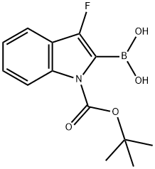 1H-Indole-1-carboxylic acid, 2-borono-3-fluoro-, 1-(1,1-dimethylethyl) ester,1445801-38-6,结构式