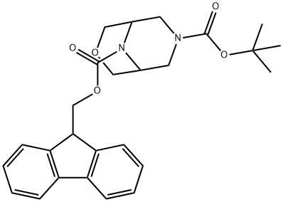 3-Oxa-7,9-diazabicyclo[3.3.1]nonane-7,9-dicarboxylic acid, 7-(1,1-dimethylethyl) 9-(9H-fluoren-9-ylmethyl) ester Structure