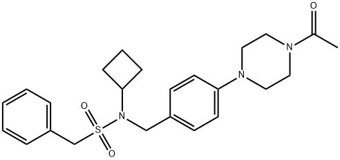 Benzenemethanesulfonamide, N-[[4-(4-acetyl-1-piperazinyl)phenyl]methyl]-N-cyclobutyl- Structure