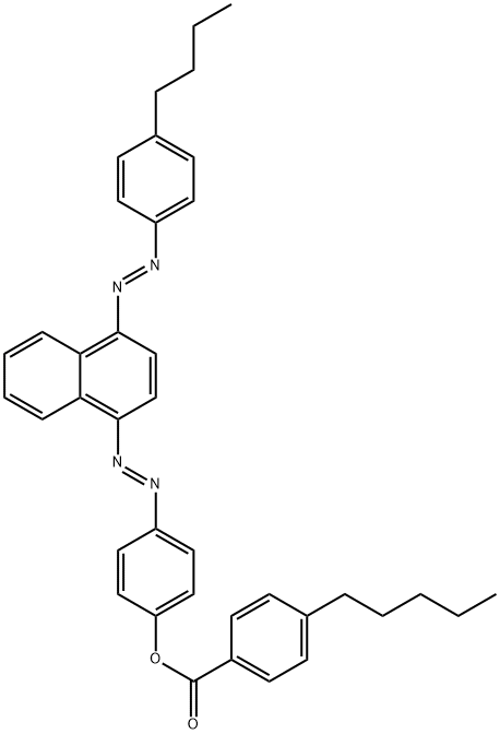 Benzoic acid, 4-pentyl-, 4-[(1E)-2-[4-[(1E)-2-(4-butylphenyl)diazenyl]-1-naphthalenyl]diazenyl]phenyl ester Structure