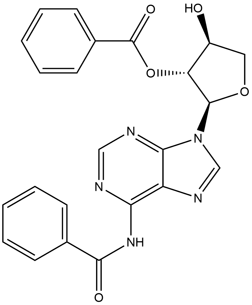 N-[9-[(2R,3R,4S)-3-(Benzoyloxy)tetrahydro-4-hydroxy-2-furanyl]-9H-purin-6-yl]benzamide Struktur