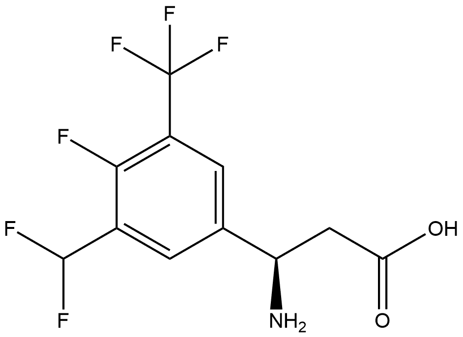 (R)-3-amino-3-(3-(difluoromethyl)-4-fluoro-5-(trifluoromethyl)phenyl)propanoic acid Struktur
