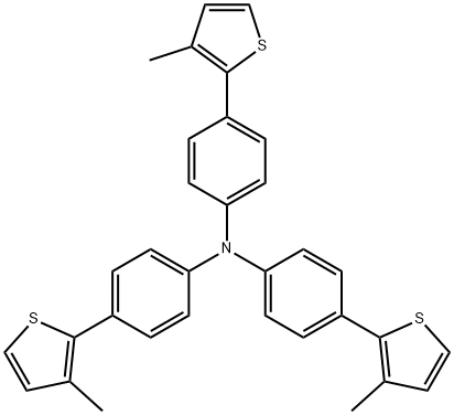 tris(4-(3-methylthiophene-2-yl)phenyl)amine, 1447089-38-4, 结构式