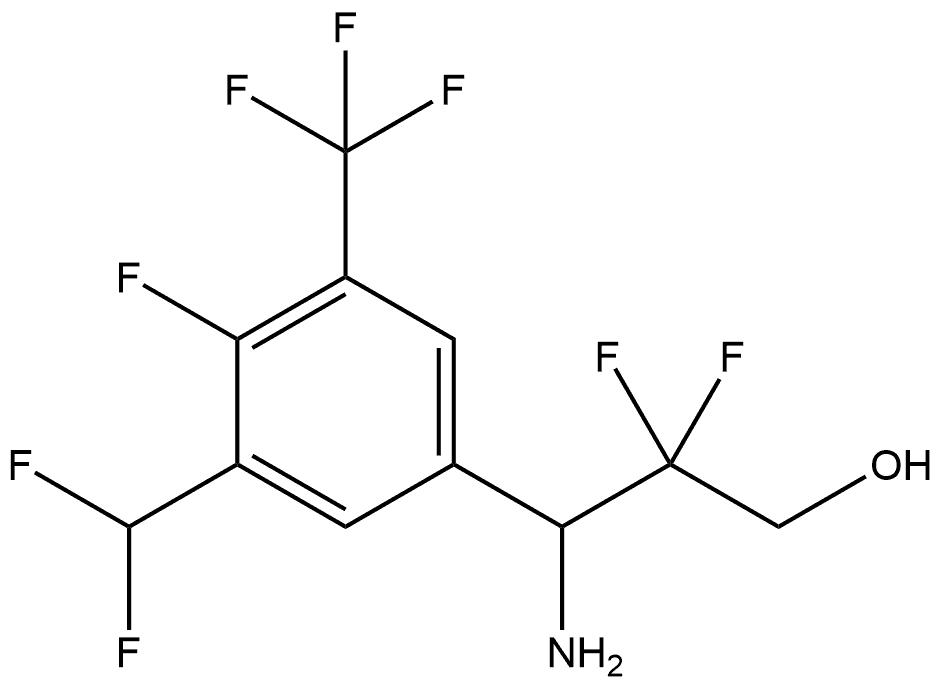3-amino-3-(3-(difluoromethyl)-4-fluoro-5-(trifluoromethyl)phenyl)-2,2-difluoropropan-1-ol 结构式