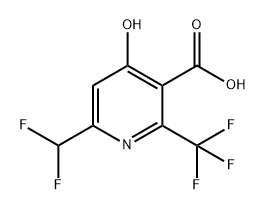 6-(二氟甲基)-4-羟基-2-(三氟甲基)烟酸, 1447806-59-8, 结构式