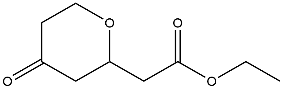 Ethyl tetrahydro-4-oxo-2H-pyran-2-acetate 化学構造式