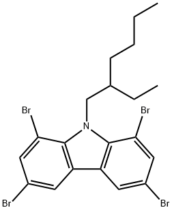 1,3,6,8-四溴-9-(2-乙基己基)-9H-咔唑,1448024-52-9,结构式