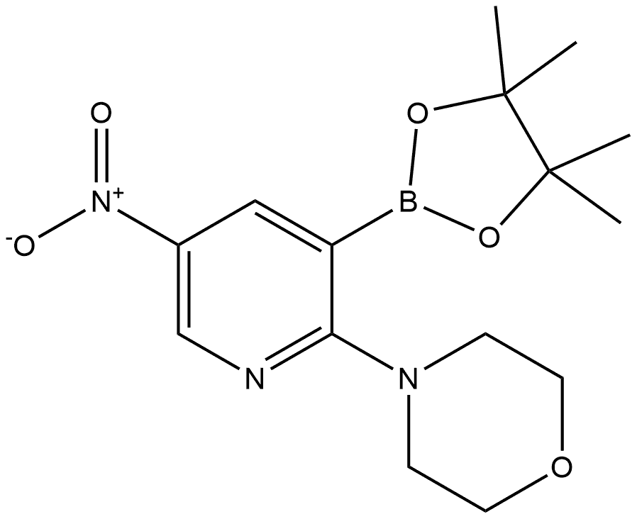 4-(5-nitro-3-(4,4,5,5-tetramethyl-1,3,2-dioxaborolan-2-yl)pyridin-2-yl)morpholine Structure