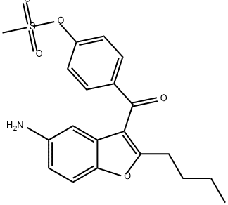 Methanone, (5-amino-2-butyl-3-benzofuranyl)[4-[(methylsulfonyl)oxy]phenyl]- 结构式