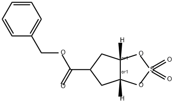 4H-Cyclopenta-1,3,2-dioxathiole-5-carboxylic acid, tetrahydro-, phenylmethyl ester, 2,2-dioxide, (3aR,6aS)-rel- 结构式