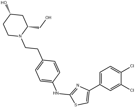 2-Piperidinemethanol, 1-[2-[4-[[4-(3,4-dichlorophenyl)-2-thiazolyl]amino]phenyl]ethyl]-4-hydroxy-, (2R,4S)-|化合物 AMGEN-23