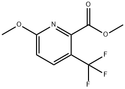 2-Pyridinecarboxylic acid, 6-methoxy-3-(trifluoromethyl)-, methyl ester Struktur